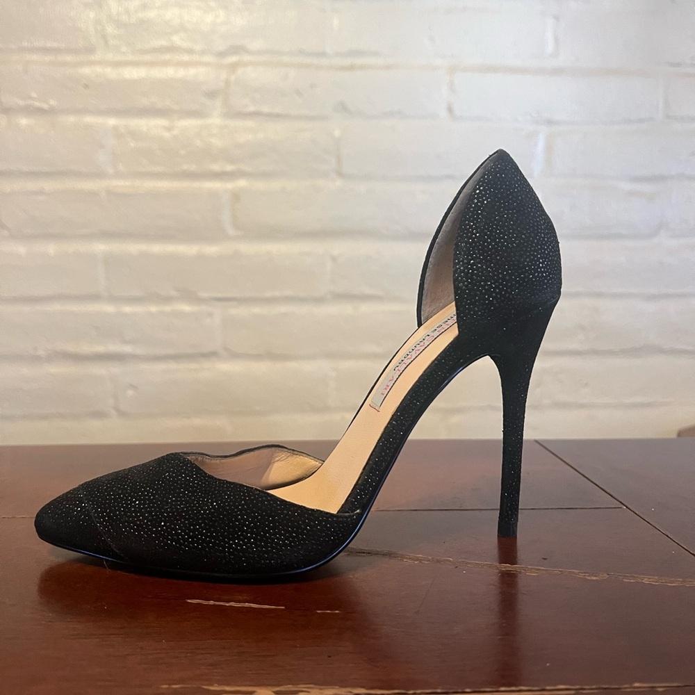 Chinese Laundry Black Glitter Stiletto Heels (Size 8)